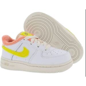 NIKE Air Force 1 LV8 "White Yellow/Strike Phantom" Sneakers Infant Size 7C
